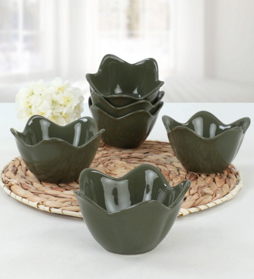 Set boluri, Keramika, 275KRM1505, Ceramica, Verde inchis