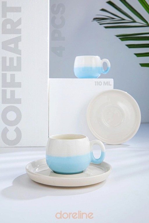 Set cesti de cafea, Doreline, 612DRL1118, Ceramica, Albastru