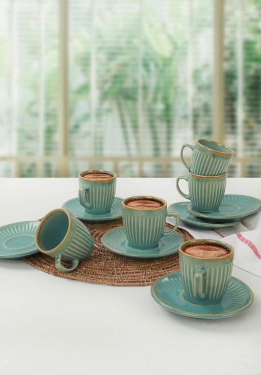 Set cesti de cafea, Keramika, 275KRM1651, Ceramica, Verde