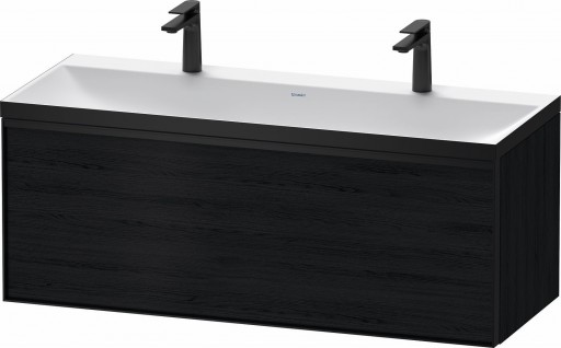 Set mobilier Duravit Vitrium cu lavoar dublu 120cm si dulap baza cu un sertar c-bonded stejar negru