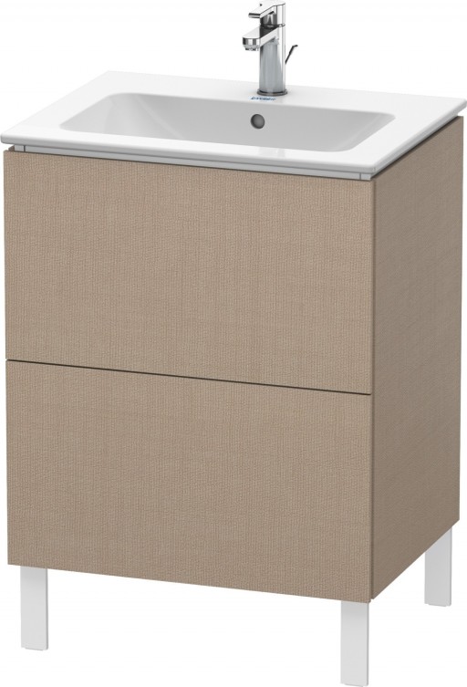 Dulap baza pe pardoseala Duravit L-Cube cu doua sertare 62cm linen decor