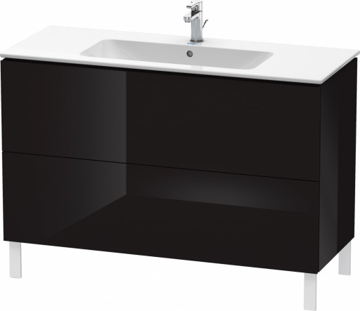 Dulap baza pe pardoseala Duravit L-Cube cu doua sertare 122cm negru lucios