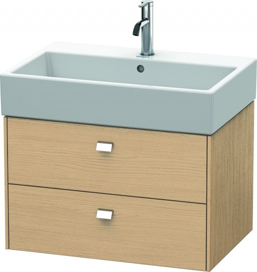 Dulap baza suspendat Duravit Brioso 684x442mm cu doua sertare stejar natur manere crom