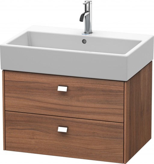 Dulap baza suspendat Duravit Brioso 684x442mm cu doua sertare nuc natur manere crom