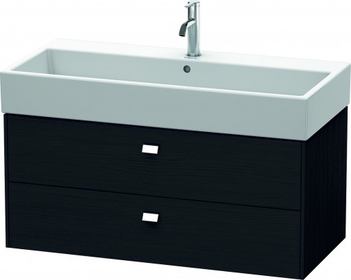 Dulap baza suspendat Duravit Brioso 984x442mm cu doua sertare stejar negru manere crom