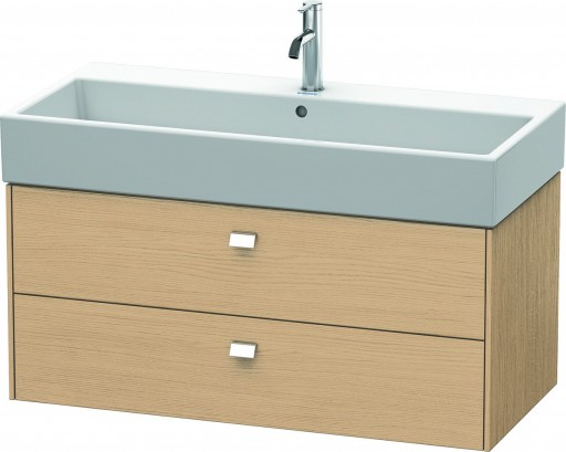 Dulap baza suspendat Duravit Brioso 984x442mm cu doua sertare stejar natur manere crom