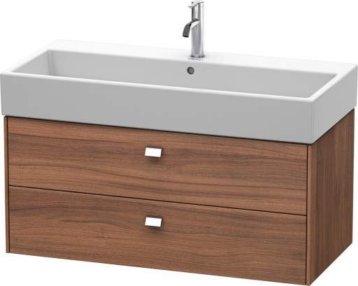 Dulap baza suspendat Duravit Brioso 984x442mm cu doua sertare nuc natur manere crom