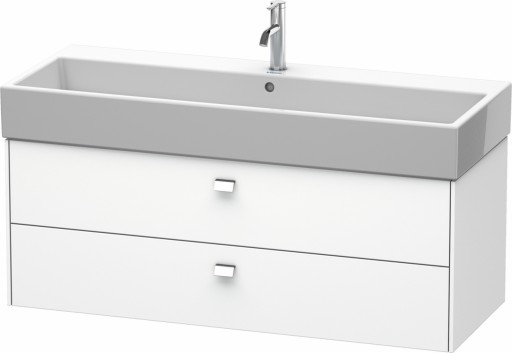 Dulap baza suspendat Duravit Brioso 1184x442mm cu doua sertare alb mat manere crom