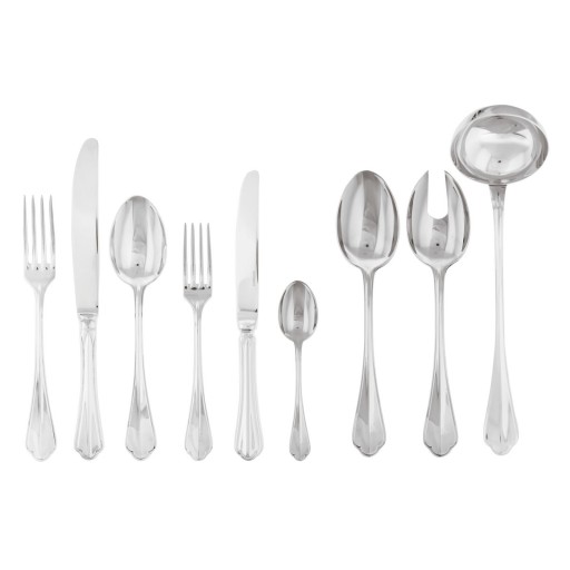 Set tacamuri Sambonet Rome Orfevre Handle 75 piese inox placat cu argint