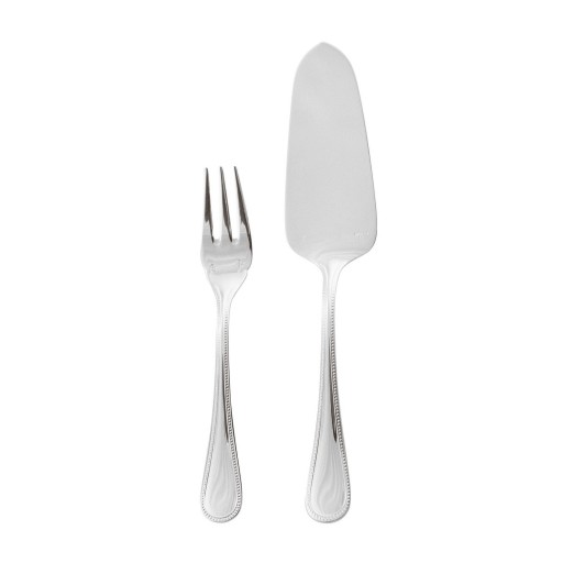 Set tacamuri desert Sambonet Perles 13 piese inox placat cu argint