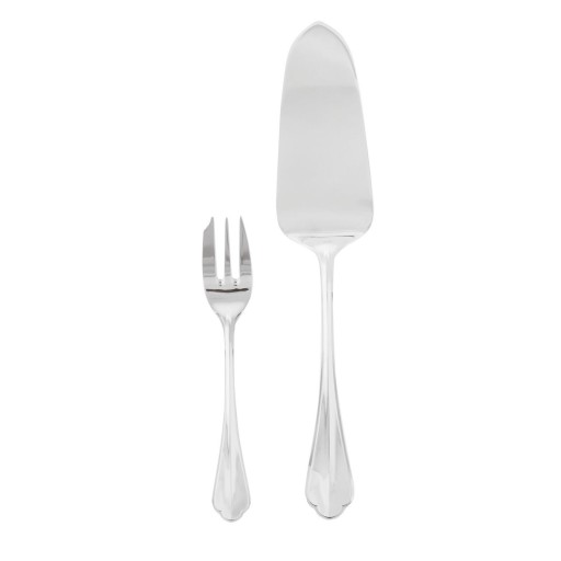 Set tacamuri desert Sambonet Rome 13 piese inox placat cu argint