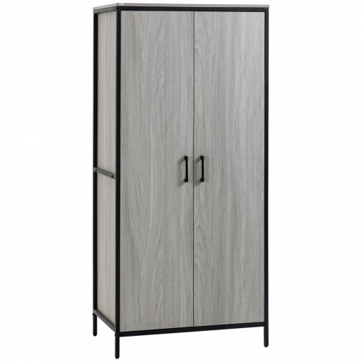 HOMCOM Dulap Industrial Modern pentru Organizare cu 2 Uși Gri Metalic 180cm pentru Living sau Birou | Aosom Romania