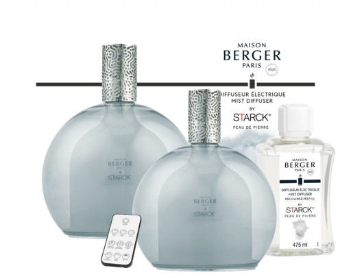 Difuzor ultrasonic parfum Maison Berger Starck Gris cu parfum Peau de Pierre