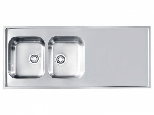 Chiuveta bucatarie inox satin cu doua cuve si picurator Alveus Classic Pro 110