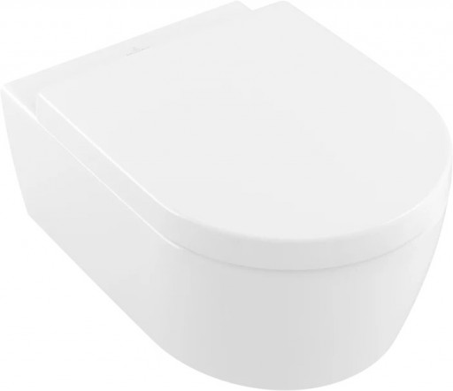 Set vas WC suspendat Villeroy & Boch Avento DirectFlush cu capac inchidere lenta alb mat