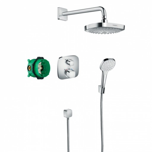 Set dus cu baterie termostatata si corp incastrat inclus crom Hansgrohe, Croma Select E