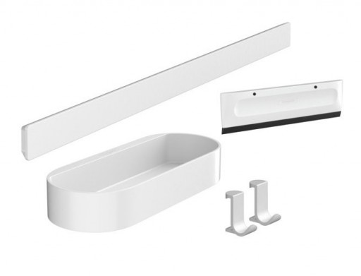 Set accesorii cabina de dus culoare alb mat Hansgrohe WallStoris 27967700