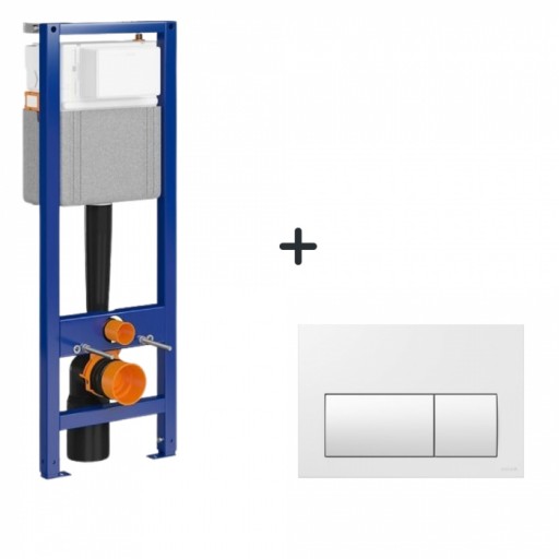 Set rezervor incastrat si clapeta alba Cersanit Presto II