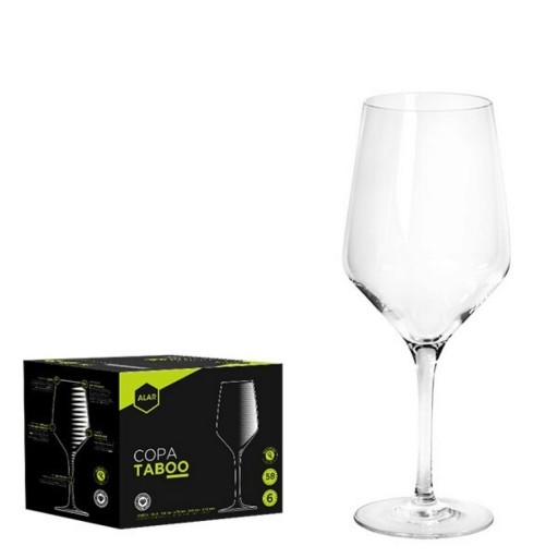 Set 6 pahare vin Taboo, Alar, 310 ml, sticla, transparent