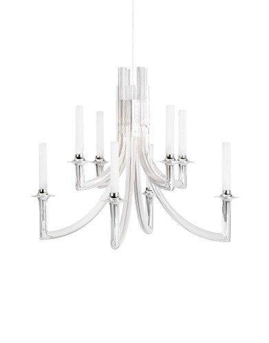 Candelabru Kartell Khan design Philippe Starck d 77cm 8x max 5W E14 transparent