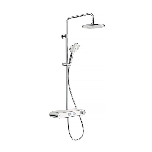 Coloana de dus Duravit C.1 Shower System Shelf 1050 cu baterie termostatata crom