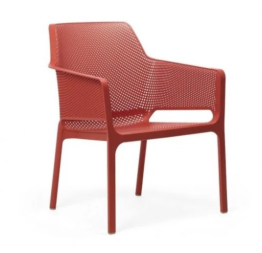 Scaun exterior Nardi Net Relax rosu coral