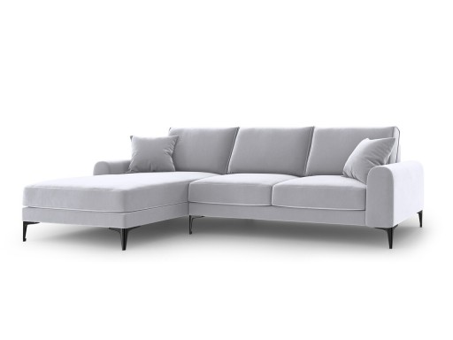 Coltar stanga, Madara, Mazzini Sofas, 5 locuri, 254x182x90 cm, catifea, argintiu