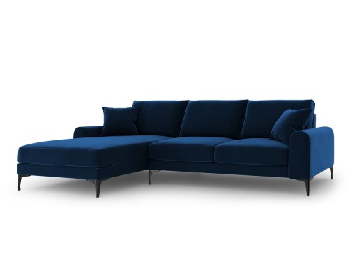 Coltar stanga, Madara, Mazzini Sofas, 5 locuri, 254x182x90 cm, catifea, albastru regal