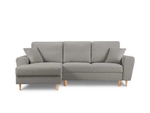 Coltar extensibil stanga 4 locuri, Moghan, Micadoni Home, NL, 241x145x88 cm, poliester Boucle, gri