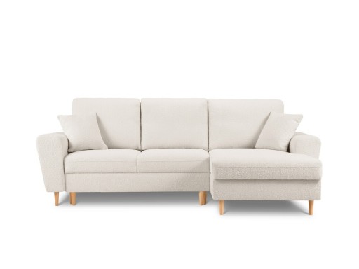 Coltar extensibil dreapta 4 locuri, Moghan, Micadoni Home, NL, 241x145x88 cm, poliester Boucle, bej