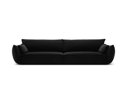 Canapea 4 locuri, Kaelle, Micadoni Home, BL, 248x110x85 cm, catifea, negru