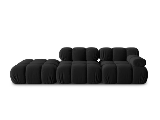 Canapea modulara 4 locuri, Bellis, Micadoni Home, BL, 282x94x63 cm, catifea, negru