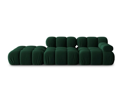 Canapea modulara 4 locuri, Bellis, Micadoni Home, BL, 282x94x63 cm, catifea, verde bottle