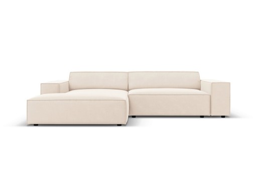 Coltar modular stanga 3 locuri, Jodie, Micadoni Home, BL, 224x166x70 cm, catifea, bej deschis