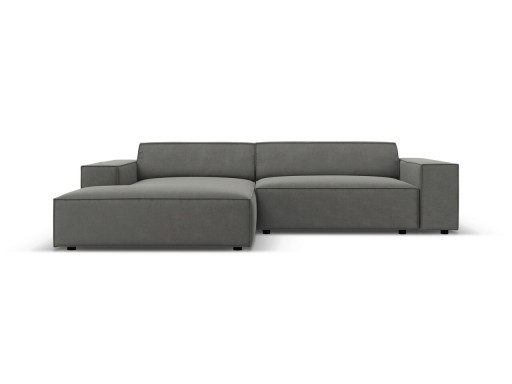 Coltar modular stanga 3 locuri, Jodie, Micadoni Home, BL, 224x166x70 cm, catifea, gri deschis