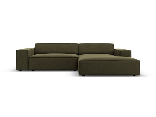 Coltar modular dreapta 3 locuri, Jodie, Micadoni Home, BL, 224x166x70 cm, catifea, verde