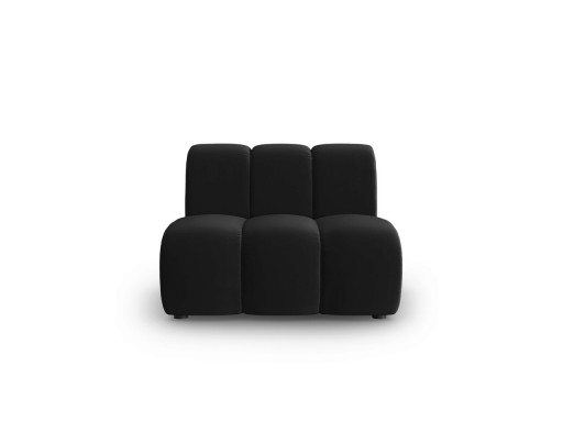 Modul canapea 1 loc fara cotiere, Lupine, Micadoni Home, BL, 90x87x70 cm, catifea, negru