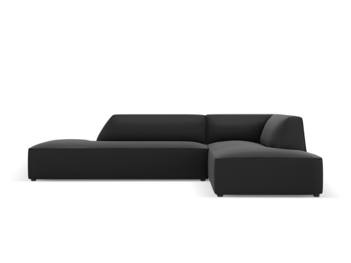 Coltar dreapta 4 locuri, Ruby, Micadoni Home, BL, fara cotiera, 273x180x69 cm, piele ecologica, negru