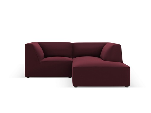 Coltar dreapta 3 locuri, Ruby, Micadoni Home, BL, 186x180x69 cm, piele ecologica, bordo