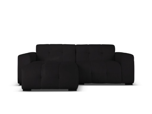 Coltar stanga 4 locuri, Kendal, Micadoni Home, BL, 256x173x79 cm, catifea, negru