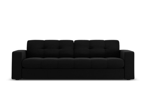 Canapea 3 locuri, Justin, Micadoni Home, BL, 202x90x72 cm, catifea, negru