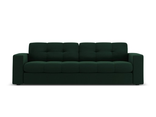 Canapea 3 locuri, Justin, Micadoni Home, BL, 202x90x72 cm, catifea, verde bottle