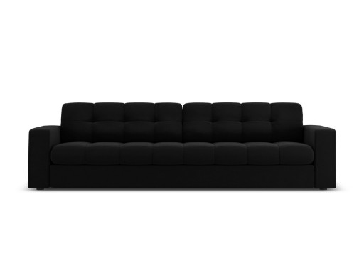 Canapea 4 locuri, Justin, Micadoni Home, BL, 227x90x72 cm, catifea, negru