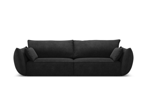 Canapea 3 locuri, Kaelle, Micadoni Home, BL, 208x100x85 cm, poliester chenille, negru