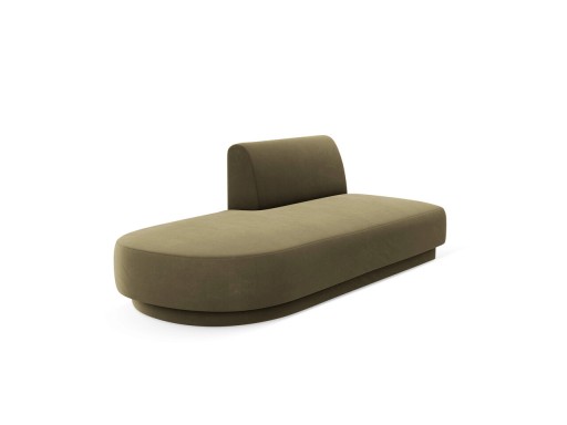 Modul canapea stanga 2 locuri, Miley, Micadoni Home, BL, 158x85x74 cm, catifea, verde