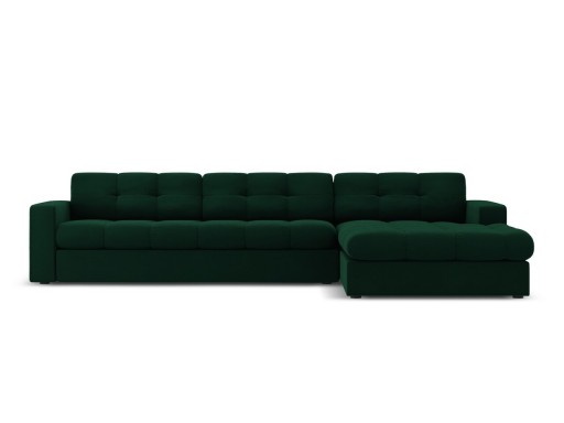 Coltar dreapta 4 locuri, Justin, Micadoni Home, BL, 236x160x72 cm, catifea, verde bottle