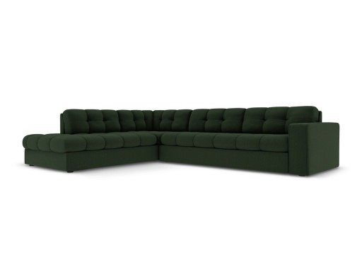 Coltar stanga 5 locuri, Justin, Micadoni Home, BL, 236x199x72 cm, poliester, verde inchis