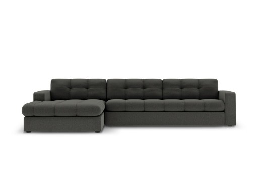 Coltar stanga 4 locuri, Justin, Micadoni Home, BL, 236x160x72 cm, poliester, gri inchis