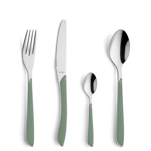 Set tacamuri 24 piese, Amefa, Eclat Matt, inox, verde