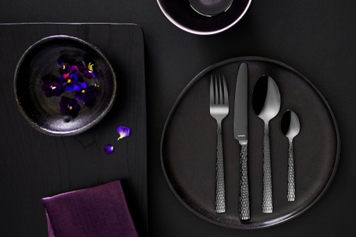 Set tacamuri pentru 6 persoane, 24 piese, Amefa, Felicity Black, inox